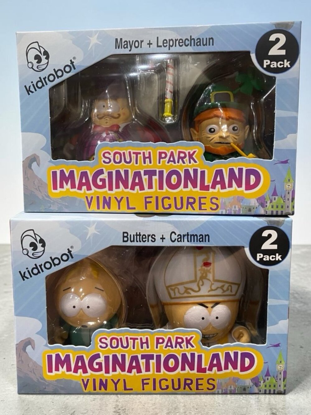 NEW South Park Imaginationland Butters Cartman Mayor Leprechaun 3" Vinyl Figures